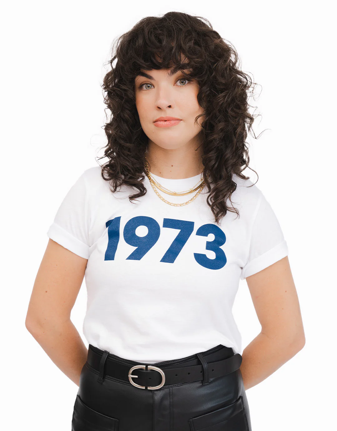 Classic 1973 Tee - White/Navy - Image 4