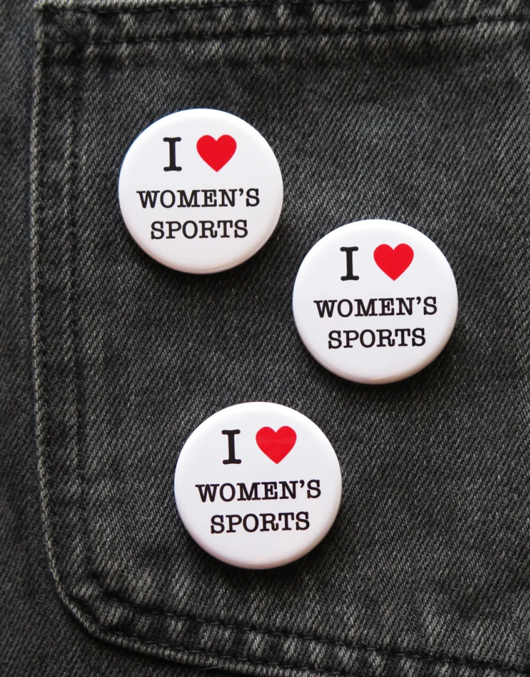 I Love Women's Sports Button - Image 3